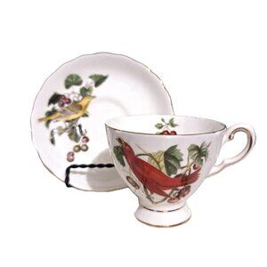 Royal Chelsea "Summer Tanager" Audubon Birds Cup and Saucer